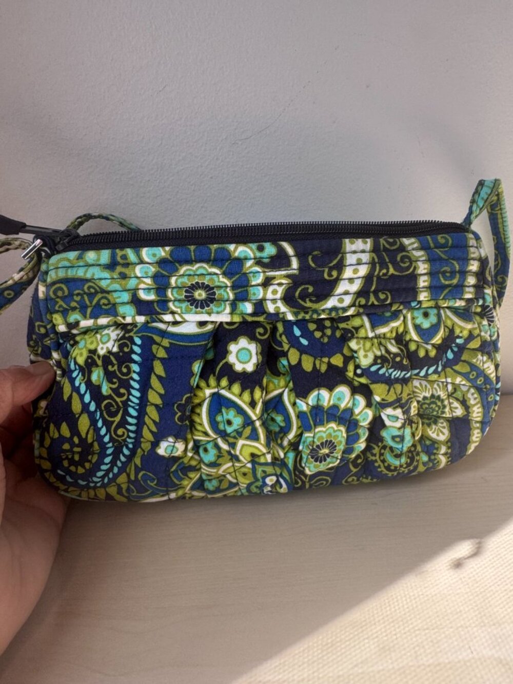 Vera Bradley Frannie Baguette Crossbody – Blue Green Paisley Y2K 🔥 - Picture 2 of 14
